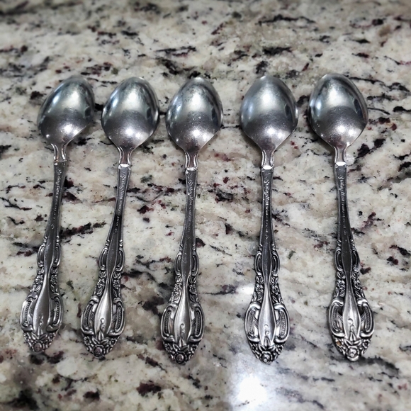 Springtime Japan stainless flatware teaspoon silverwear set of 5 - Picture 4 of 6